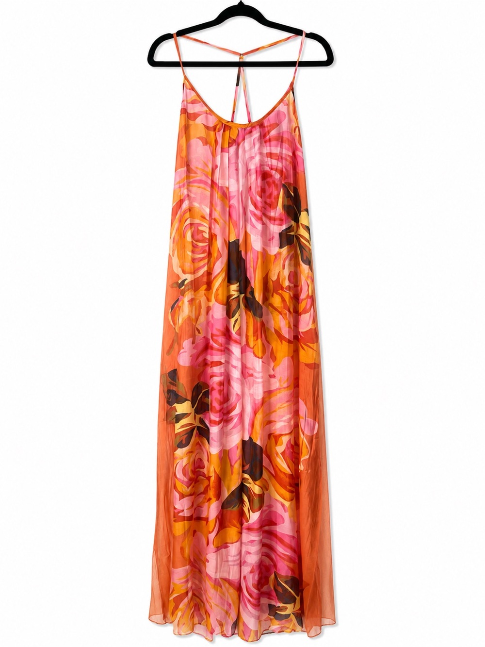 NWT Aratta🌹 Silent Journey Floral Rose Midi/MaxiDress | Sheer | Side Pockets - Picture 4 of 13